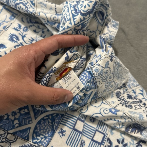 Vintage Jantzen USA Made Polo Shirt Men's Size Medium Geometric Vintage 70s 60s - Picture 6 of 8